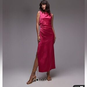 Elegant Red Satin Dress